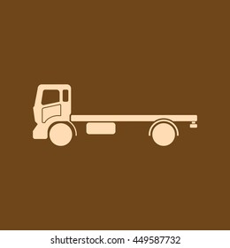 Very Useful Editable Vector icon of Truck Icon on coffee color background. eps-10.