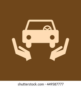 Very Useful Editable Vector icon of Car care on coffee color background. eps-10.