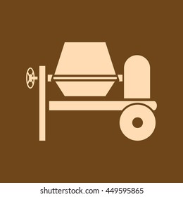 Very Useful Editable Vector icon of Cement Mixer on coffee color background. eps-10.