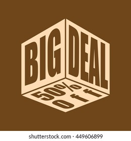 Very Useful Editable Vector icon of Big Deal on coffee color background. eps-10.