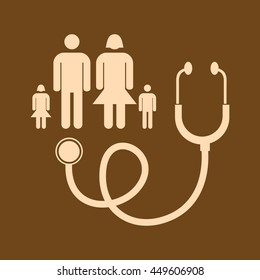 Very Useful Editable Vector icon of Family Doctor on coffee color background. eps-10.