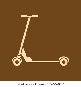 Very Useful Editable Vector icon of Kids Scooter on coffee color background. eps-10.