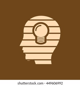 Very Useful Editable Vector icon of Head on coffee color background. eps-10.