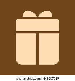 Very Useful Editable Vector icon of Gift Box on coffee color background. eps-10.