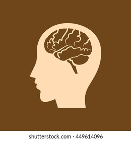 Very Useful Editable Vector icon of Head on coffee color background. eps-10.