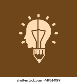 Very Useful Editable Vector icon of Idea on coffee color background. eps-10.