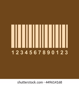 Very Useful Editable Vector icon of Bar Code on coffee color background. eps-10.