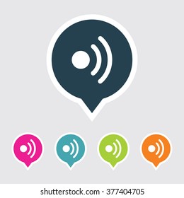 Very Useful Editable Wi-Fi Icon on Different Colored Pointer Shape. Eps-10.