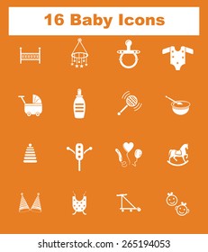 Very Useful Flat Baby Icons on UI Colors. Eps-10.