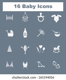 Very Useful Flat Baby Icons on UI Colors. Eps-10.