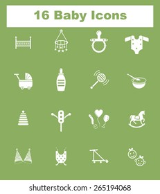 Very Useful Flat Baby Icons on UI Colors. Eps-10.