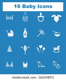 Very Useful Flat Baby Icons on UI Colors. Eps-10.