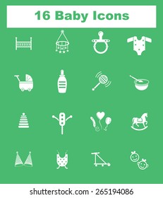 Very Useful Flat Baby Icons on UI Colors. Eps-10.
