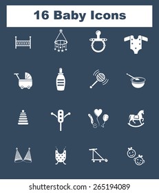 Very Useful Flat Baby Icons on UI Colors. Eps-10.