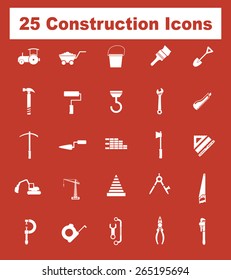 Very Useful Flat Construction Icons on UI Colors. Eps-10.