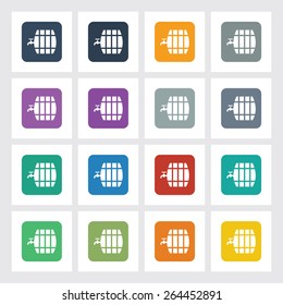 Very Useful Flat Icon of Beer Barrel with Different UI Colors. Eps-10.