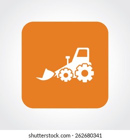 Very Useful Flat Icon of Bulldozer. Eps-10.