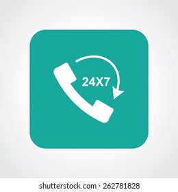 Very Useful Flat Icon of call 24X7. Eps-10.