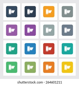 Very Useful Flat Icon of Camera Reel with Different UI Colors. Eps-10.