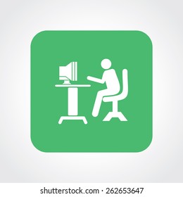Very Useful Flat Icon of Computer Operator. Eps-10.