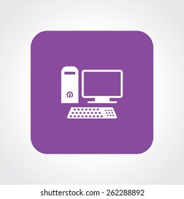 Very Useful Flat Icon of Desktop computer. Eps-10.