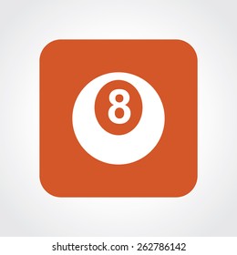 Very Useful Flat Icon of Eight Ball Billiards. Eps-10.