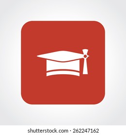 Very Useful Flat Icon of Graduation Cap. Eps-10.