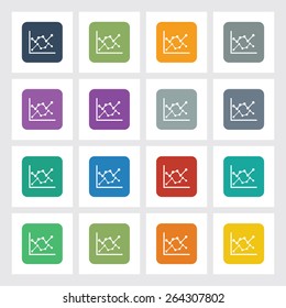 Very Useful Flat Icon of Graph with Different UI Colors. Eps-10.