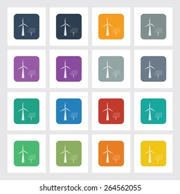 Very Useful Flat Icon of Solar Panel with Different UI Colors. Eps-10.