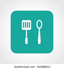 Very Useful Flat Icon of Spoon & Spatula. Eps-10.