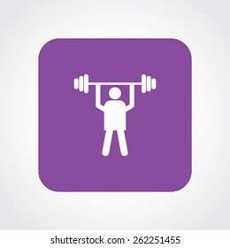 Very Useful Flat Icon of Weight Lifter. Eps-10.