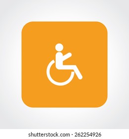 Very Useful Flat Icon of Wheelchair & Patient. Eps-10.