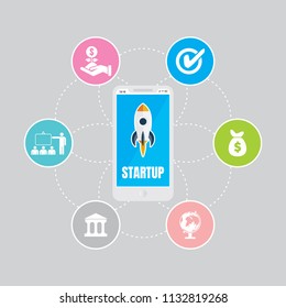 Very Useful Flat Startup Icon Set. Eps-10.