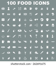 Very Useful Food Icon Set On Flat UI Color Background. Eps-10.