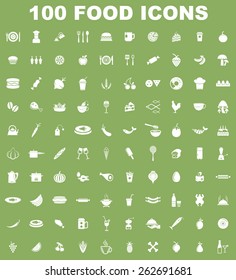 Very Useful Food Icon Set On Flat UI Color Background. Eps-10.