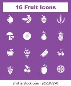 Very Useful Fruit Icon Set On Flat UI Color Background. Eps-10.