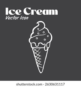very useful ice cream shape and logo icon, drawing vector design