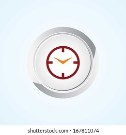 Very Useful Icon of Clock On Button. Eps-10.
