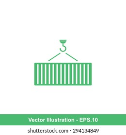 Very Useful Icon Of Crane & Container. Eps-10.