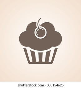 Very Useful Icon of Cup Cake or Muffins with Cherry for Web & Mobile. Eps-10.