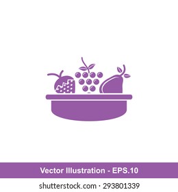 Very Useful Icon Of Fruit Basket. Eps-10.
