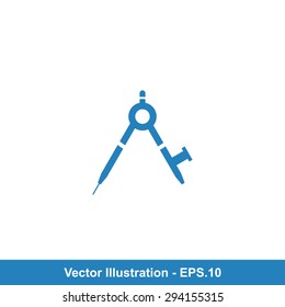 Very Useful Icon Of Geometry Compass. Eps-10.