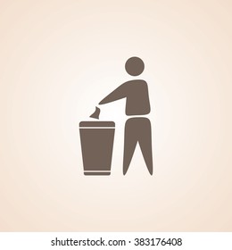 Very Useful Icon of Human With Trash Can for Web & Mobile. Eps-10.