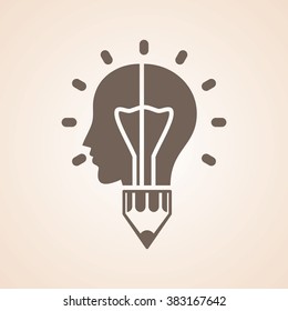 Very Useful Icon of Idea, Head & Write in One Idea bulb for Web & Mobile. Eps-10.