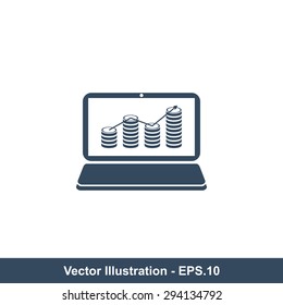 Very Useful Icon Of Laptop. Eps-10.