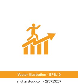 Very Useful Icon Of Man With Graph. Eps-10.