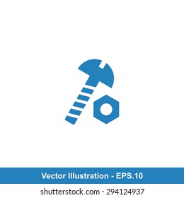 Very Useful Icon Of Nut Bolt. Eps-10.