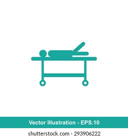 Very Useful Icon Of Patient on Stretcher. Eps-10.