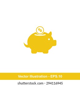Very Useful Icon Of Piggy Bank. Eps-10.