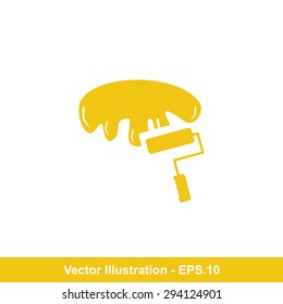 Very Useful Icon Of Roller Paint Brush. Eps-10.